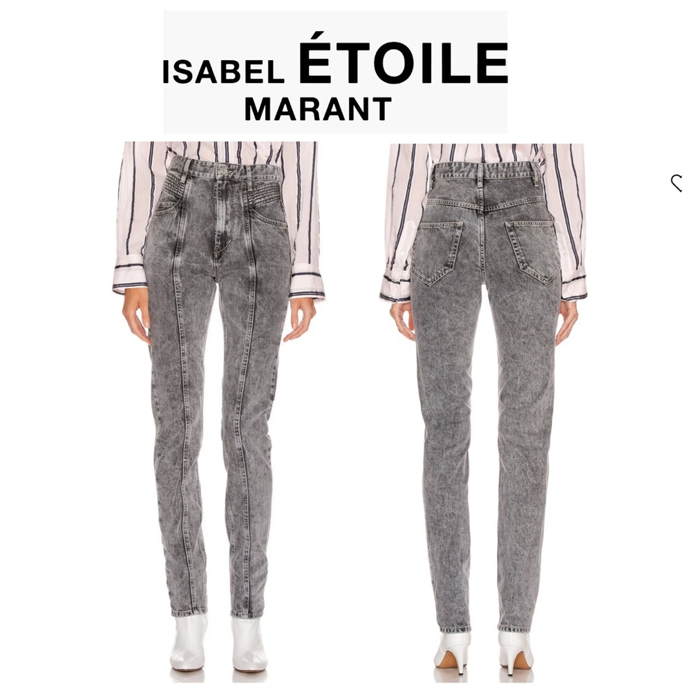 ISABEL MARANT ETOILE Hominy Denim Pant in Grey